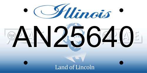 AN25640 Illinois License Plate