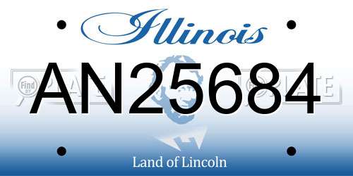 AN25684 Illinois License Plate