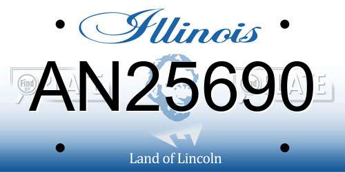 AN25690 Illinois License Plate