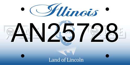 AN25728 Illinois License Plate