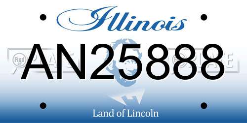 AN25888 Illinois License Plate