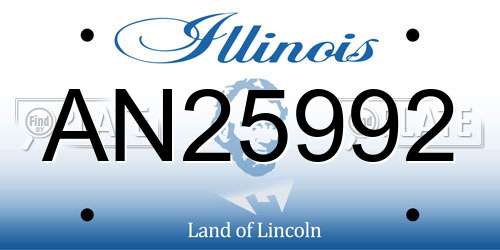 AN25992 Illinois License Plate