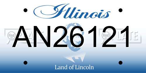 AN26121 Illinois License Plate