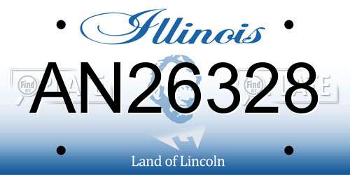 AN26328 Illinois License Plate