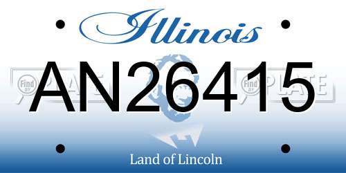 AN26415 Illinois License Plate