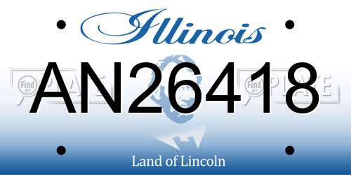 AN26418 Illinois License Plate