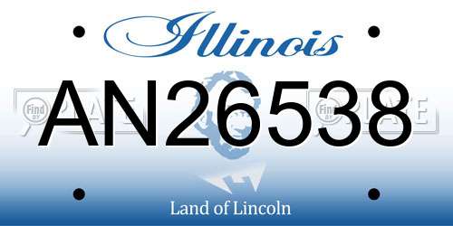 AN26538 Illinois License Plate