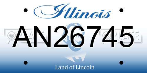 AN26745 Illinois License Plate