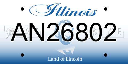 AN26802 Illinois License Plate