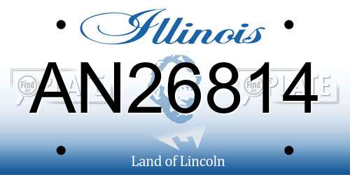 AN26814 Illinois License Plate