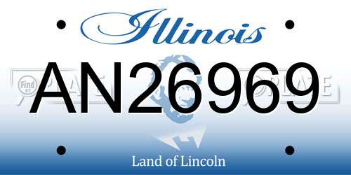 AN26969 Illinois License Plate