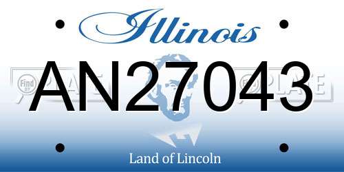 AN27043 Illinois License Plate