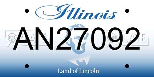 AN27092 Illinois License Plate