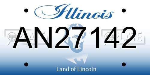 AN27142 Illinois License Plate