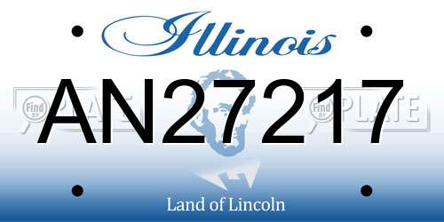 AN27217 Illinois License Plate