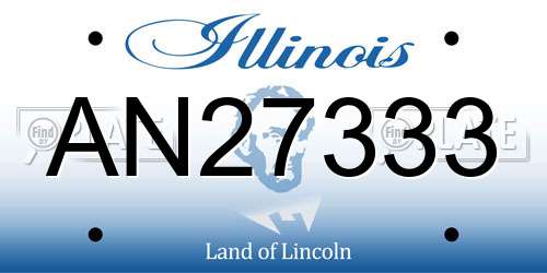 AN27333 Illinois License Plate