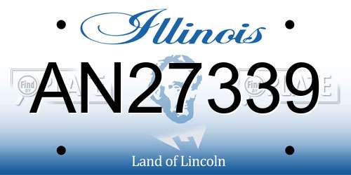 AN27339 Illinois License Plate