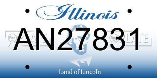 AN27831 Illinois License Plate