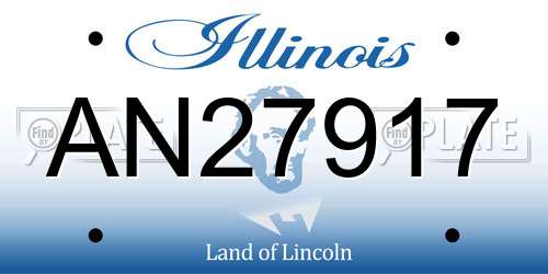 AN27917 Illinois License Plate