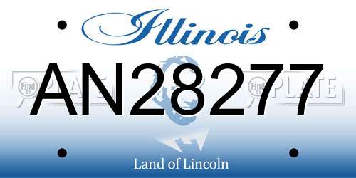 AN28277 Illinois License Plate