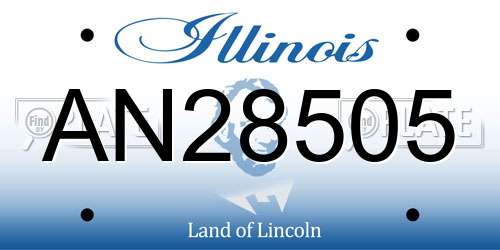 AN28505 Illinois License Plate