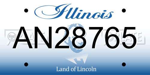 AN28765 Illinois License Plate