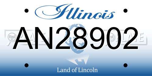 AN28902 Illinois License Plate