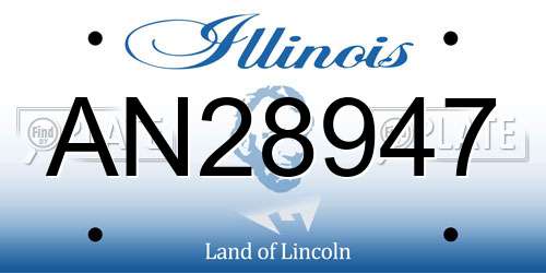 AN28947 Illinois License Plate