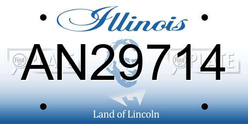 AN29714 Illinois License Plate