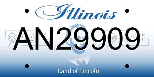 AN29909 Illinois License Plate