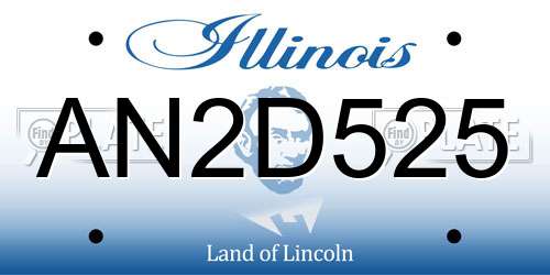 AN2D525 Illinois License Plate