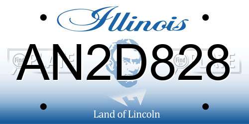 AN2D828 Illinois License Plate