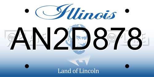 AN2D878 Illinois License Plate