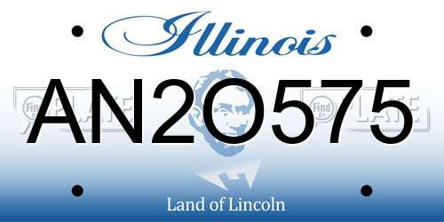 AN2O575 Illinois License Plate