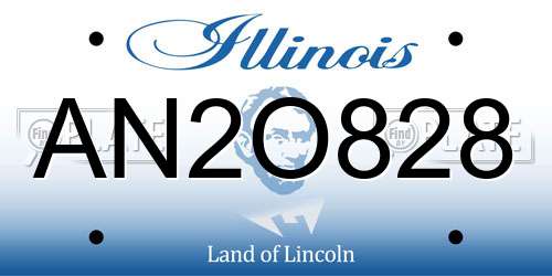 AN2O828 Illinois License Plate