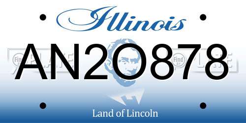AN2O878 Illinois License Plate