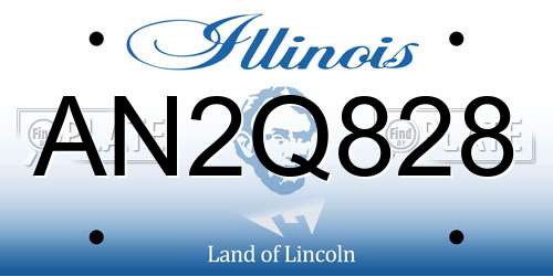 AN2Q828 Illinois License Plate