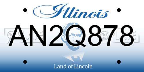 AN2Q878 Illinois License Plate
