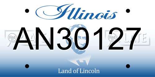 AN30127 Illinois License Plate