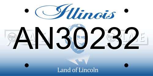 AN30232 Illinois License Plate