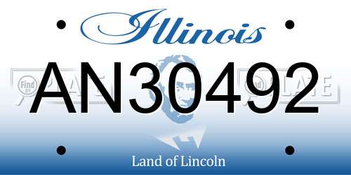 AN30492 Illinois License Plate