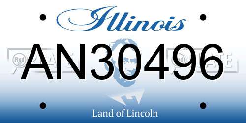 AN30496 Illinois License Plate