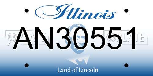 AN30551 Illinois License Plate