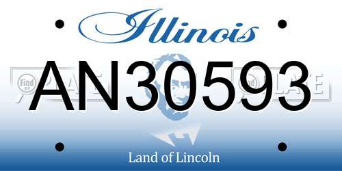 AN30593 Illinois License Plate