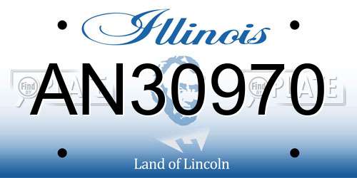 AN30970 Illinois License Plate