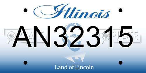AN32315 Illinois License Plate