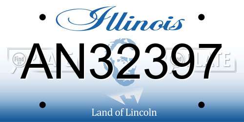 AN32397 Illinois License Plate