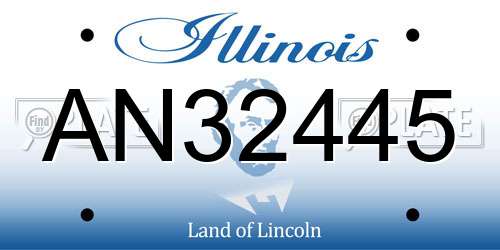 AN32445 Illinois License Plate