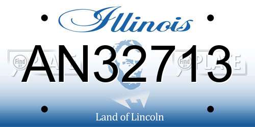 AN32713 Illinois License Plate