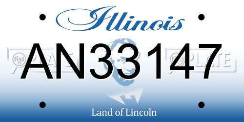 AN33147 Illinois License Plate